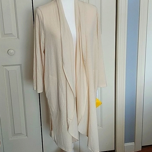 Bobeau Oatmeal Open Long Cardigan L - Picture 1 of 8
